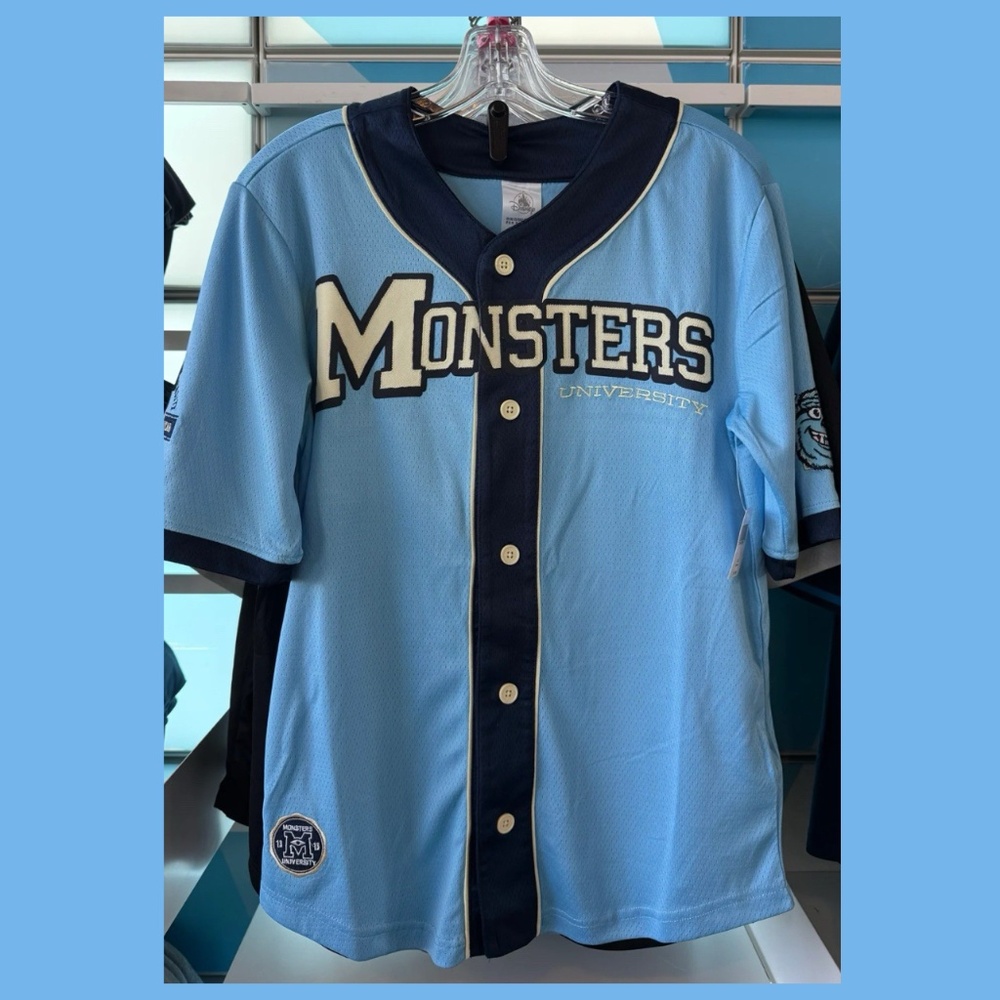 Disney Parks 2025 Monsters University Inc Baseball Jersey Sully Mike LARGE - NEW